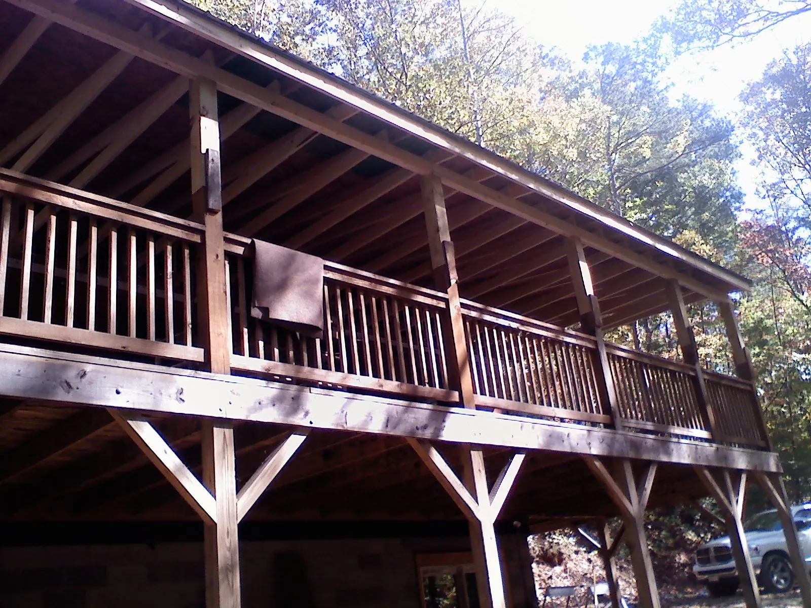 Timber framing under a new elevated porch and deck — Roof Leak Repair in Church Creek by Roofing Brothers